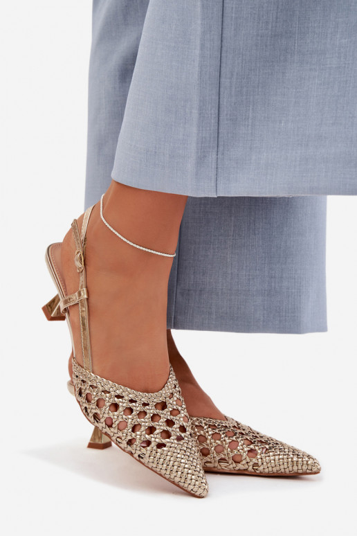 rakstainas basenes Sieviešu ar papēdi Zelta krāsas Selinae