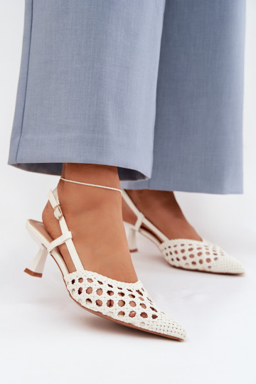 rakstainas basenes Sieviešu ar papēdi baltas krāsas Selinae 2