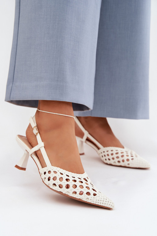 rakstainas basenes Sieviešu ar papēdi baltas krāsas Selinae