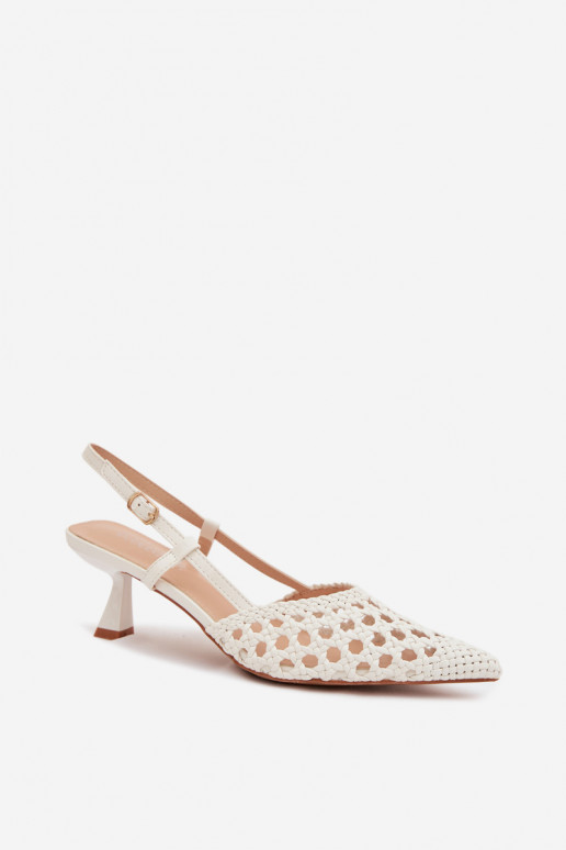 rakstainas basenes Sieviešu ar papēdi baltas krāsas Selinae