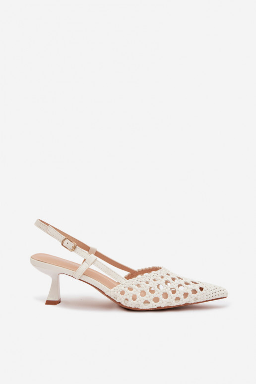 rakstainas basenes Sieviešu ar papēdi baltas krāsas Selinae