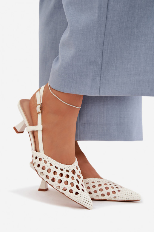 rakstainas basenes Sieviešu ar papēdi baltas krāsas Selinae