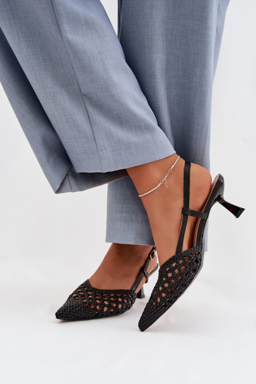 rakstainas basenes Sieviešu ar papēdi melnas krāsas Selinae