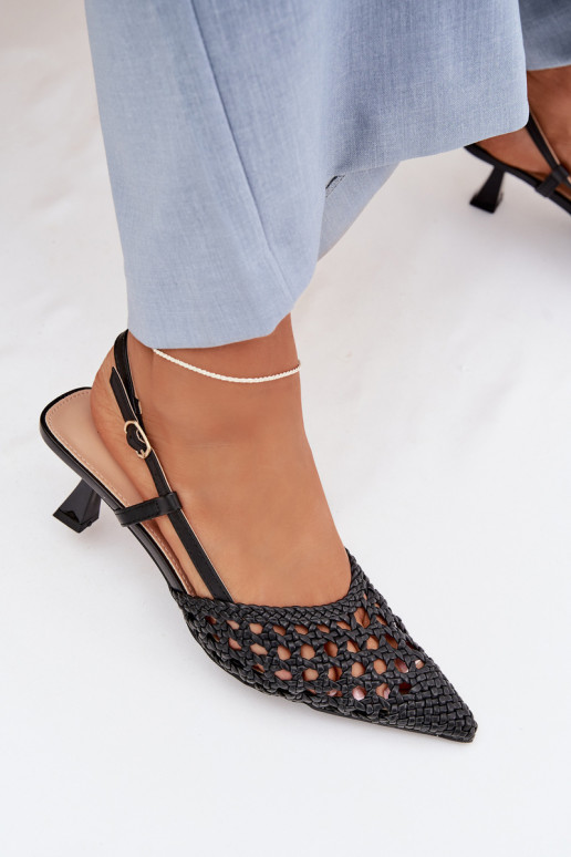 rakstainas basenes Sieviešu ar papēdi melnas krāsas Selinae