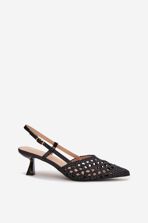 rakstainas basenes Sieviešu ar papēdi melnas krāsas Selinae