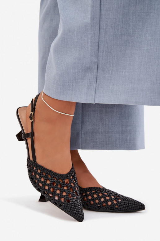 rakstainas basenes Sieviešu ar papēdi melnas krāsas Selinae