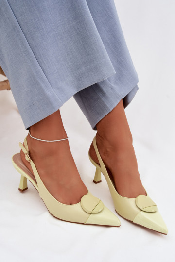 Sieviešu basenes ar papēdi Ar greznu Detalem Dzelteni Tā irriae