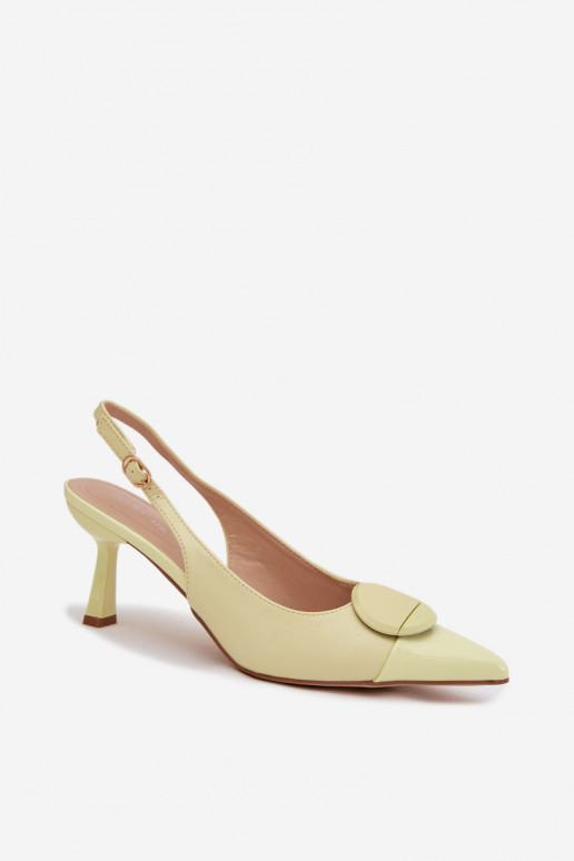 Sieviešu basenes ar papēdi Ar greznu Detalem Dzelteni Tā irriae