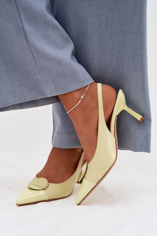 Sieviešu basenes ar papēdi Ar greznu Detalem Dzelteni Tā irriae