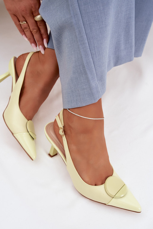 Sieviešu basenes ar papēdi Ar greznu Detalem Dzelteni Tā irriae