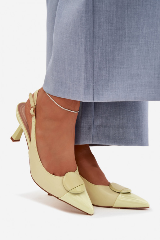 Sieviešu basenes ar papēdi Ar greznu Detalem Dzelteni Tā irriae