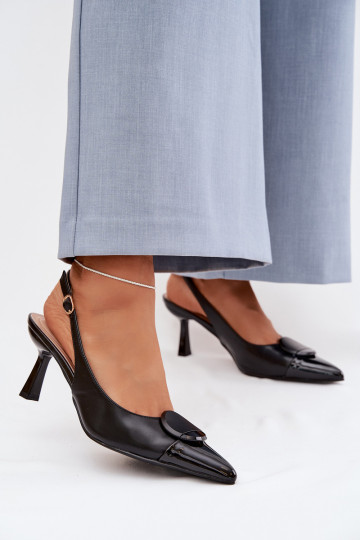 Sieviešu basenes ar papēdi Ar greznu Detalem melnas krāsas Tā irriae 2