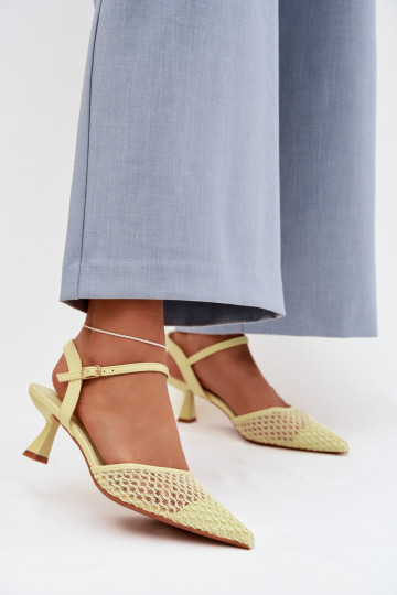 Sieviešu basenes ar papēdi ar tīkliņu Dzelteni Brilora 2