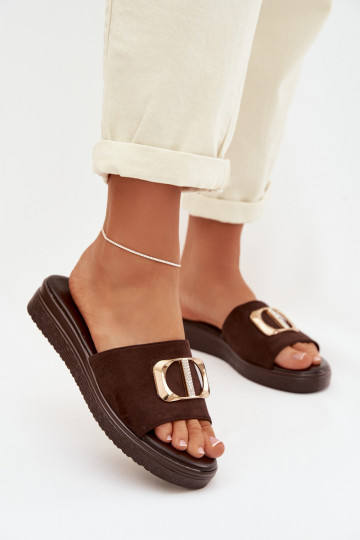 sieviešu čības Ze Zelta krāsasm Detalem CzekoladoIne Elmera 2