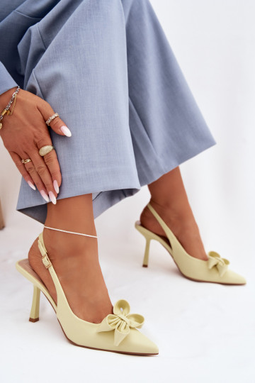 Sieviešu basenes ar papēdi ar bantītēm Dzelteni Jonera