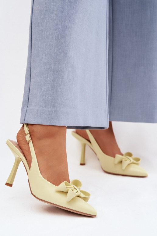 Sieviešu basenes ar papēdi ar bantītēm Dzelteni Jonera