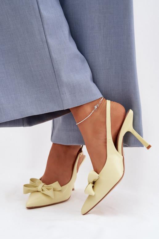 Sieviešu basenes ar papēdi ar bantītēm Dzelteni Jonera