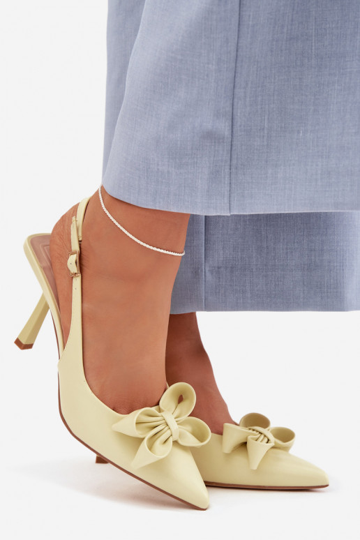 Sieviešu basenes ar papēdi ar bantītēm Dzelteni Jonera