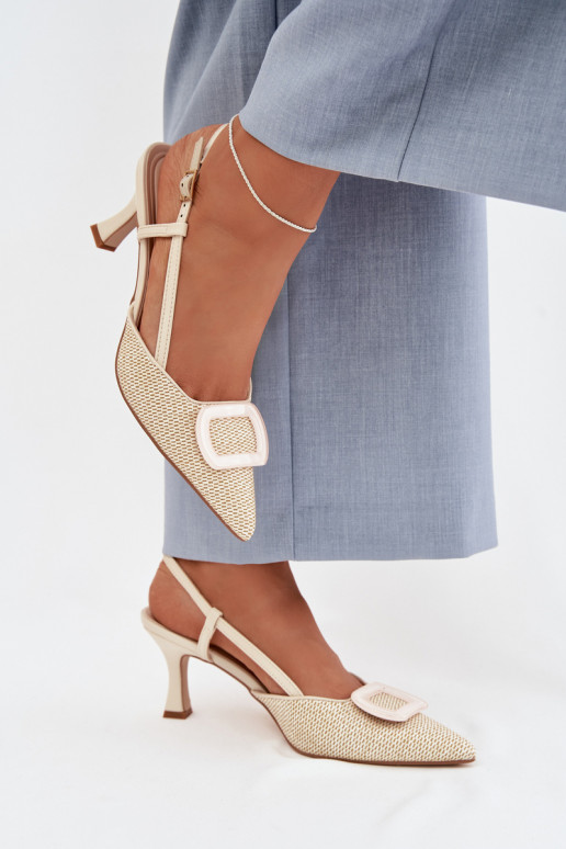 Sieviešu basenes ar papēdi Ar greznu Elements smilšu krāsas Eslina