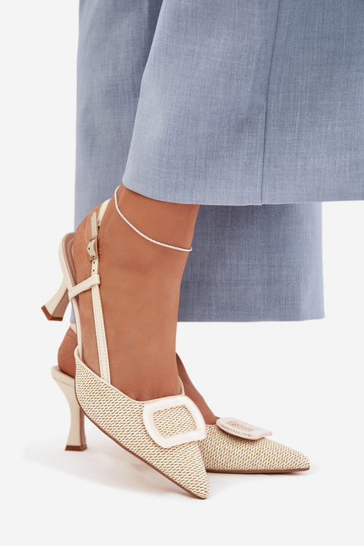 Sieviešu basenes ar papēdi Ar greznu Elements smilšu krāsas Eslina