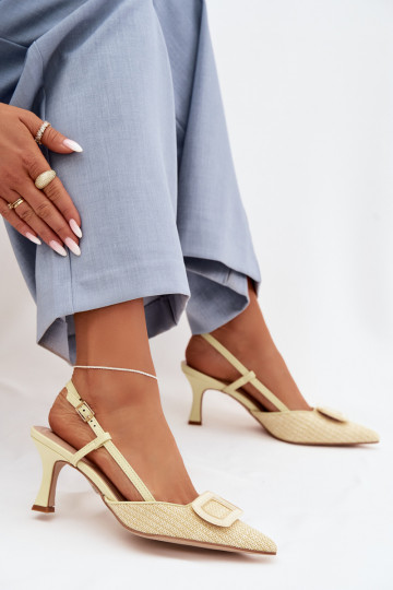 Sieviešu basenes ar papēdi Ar greznu Elements Dzelteni Eslina