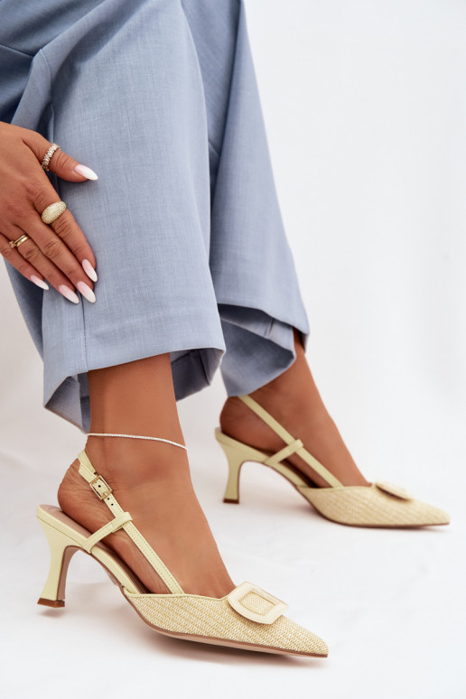 Sieviešu basenes ar papēdi Ar greznu Elements Dzelteni Eslina