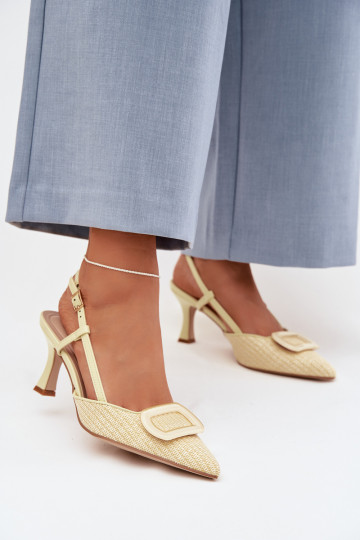 Sieviešu basenes ar papēdi Ar greznu Elements Dzelteni Eslina 2