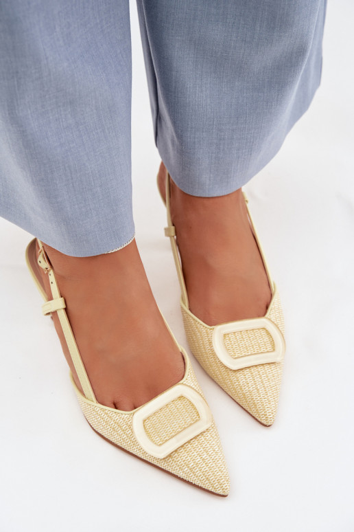 Sieviešu basenes ar papēdi Ar greznu Elements Dzelteni Eslina