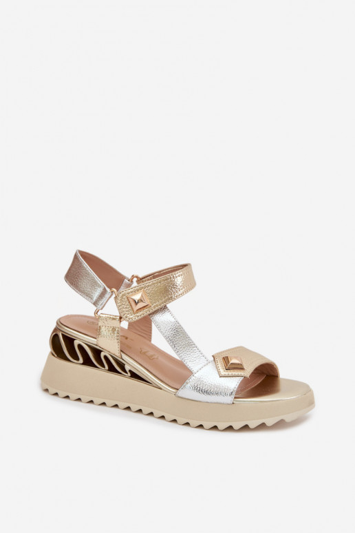 Sieviešu basenes Sieviešu ar platformu D&A CR61-3078 Zelta krāsas