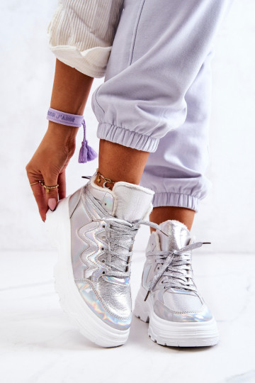 Sportiska stila apavi siltināti Sudraba krāsas Joenne 2