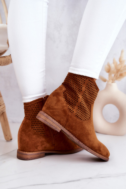 zamšādas Sieviešu Sieviešu puszābaki Slēptais Vedijs brūnas krāsas Solene