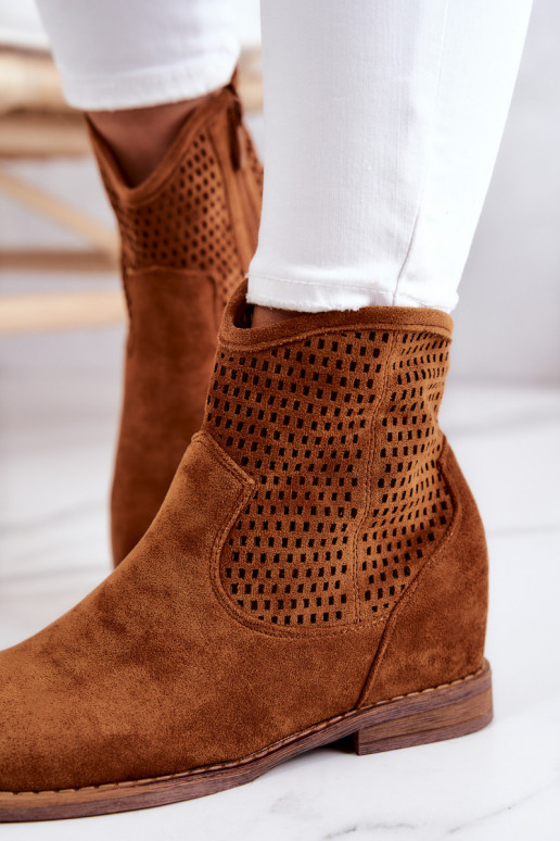 zamšādas Sieviešu Sieviešu puszābaki Slēptais Vedijs brūnas krāsas Solene