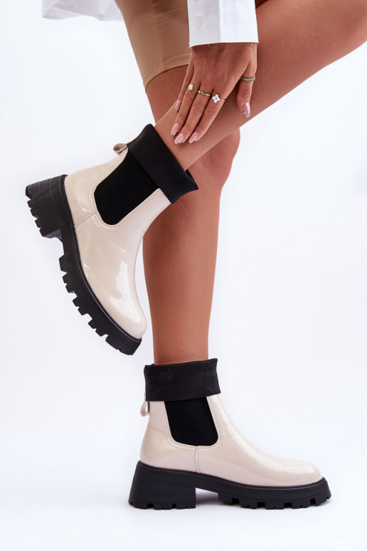 stilīgi puszābaki Laque Sieviešu smilšu krāsas Pavo