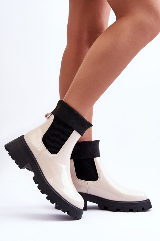 stilīgi puszābaki Laque Sieviešu smilšu krāsas Pavo