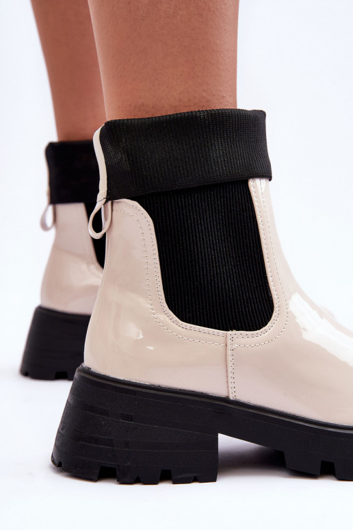 stilīgi puszābaki Laque Sieviešu smilšu krāsas Pavo