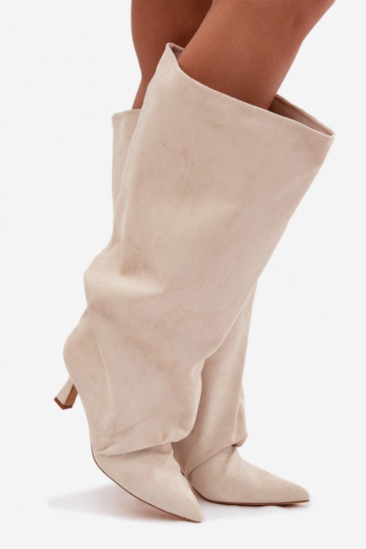 garie zābakiSzeroką CholeInką I Tā irrszczeniem ar papēdi smilšu krāsas Harela