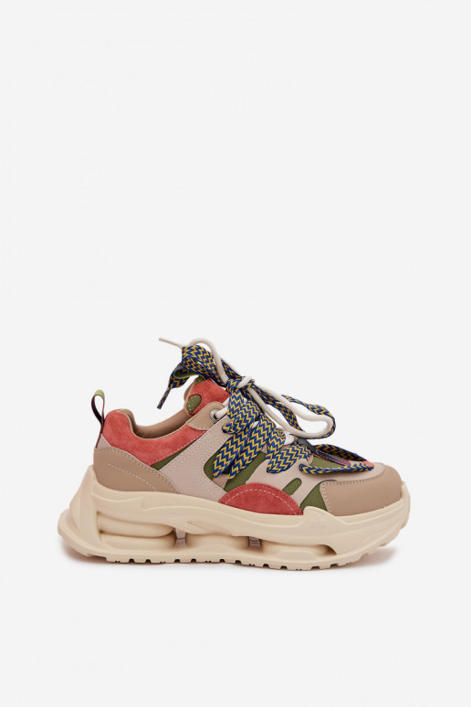 Āda Sneakers modeļa apavi Sieviešu ar platformu D&A CR61-3133 smilšu krāsas