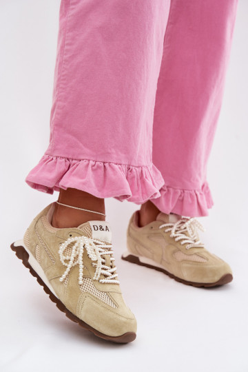 Āda zamšādas Sneakers modeļa apavi Sieviešu MK61-0705 zaļas krāsas 2