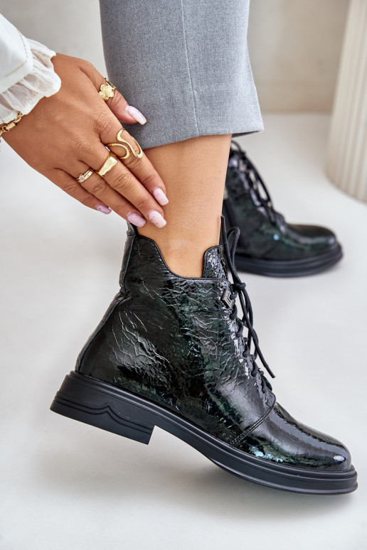 Āda Laque Sieviešu puszābaki siltināti Uz pili D&A LZ42-042 haki krāsas