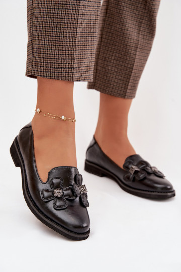 apavi Sieviešu ar platiem papēžiem Ar greznui Ziedsami melnas krāsas Tavillette 2