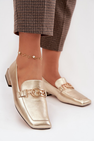 Āda sieviešu mokasīni Ar greznu Detalem D&A CR61-3125 Zelta krāsas 2