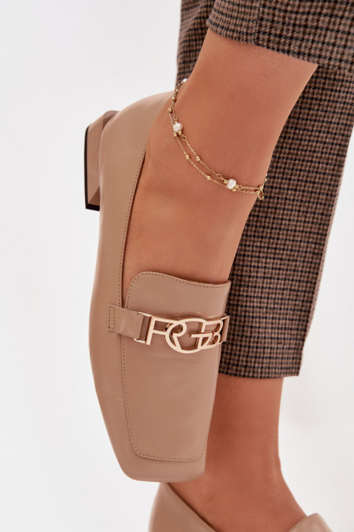 Āda sieviešu mokasīni Ar greznu Detalem D&A CR61-3125 smilšu krāsas