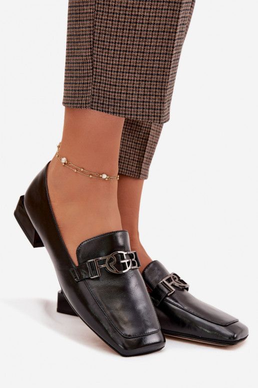 Āda sieviešu mokasīni Ar greznu Detalem D&A CR61-3125 melnas krāsas