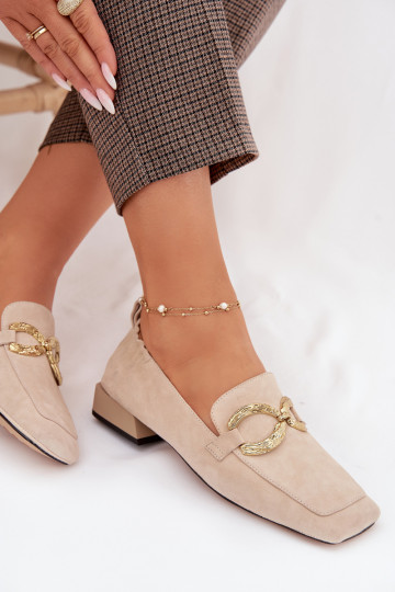 sieviešu mokasīniIeslēgtsturalnego zamšādasu Zelta krāsas Detal D&A CR61-3115 smilšu krāsas