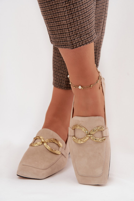 sieviešu mokasīniIeslēgtsturalnego zamšādasu Zelta krāsas Detal D&A CR61-3115 smilšu krāsas