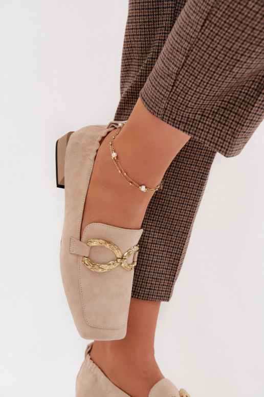 sieviešu mokasīniIeslēgtsturalnego zamšādasu Zelta krāsas Detal D&A CR61-3115 smilšu krāsas