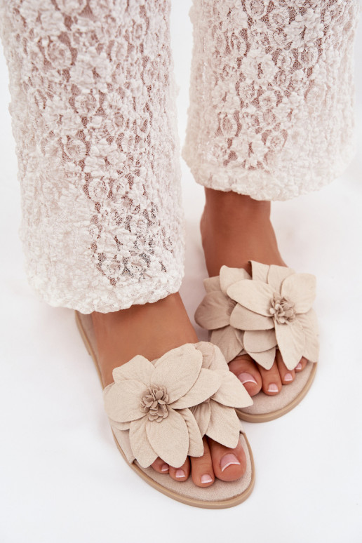 zempapēžu sieviešu čības Ar greznui Ziedsami Ziloņkaula krāsas Elzoria