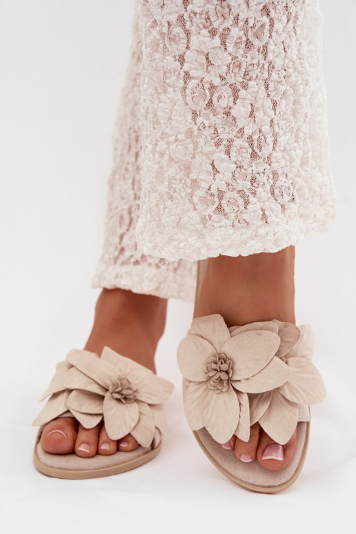 zempapēžu sieviešu čības Ar greznui Ziedsami Ziloņkaula krāsas Elzoria