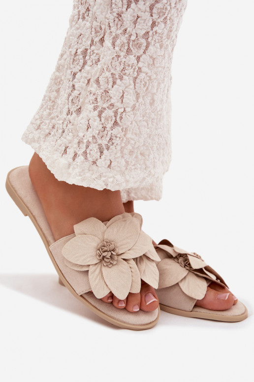 zempapēžu sieviešu čības Ar greznui Ziedsami Ziloņkaula krāsas Elzoria