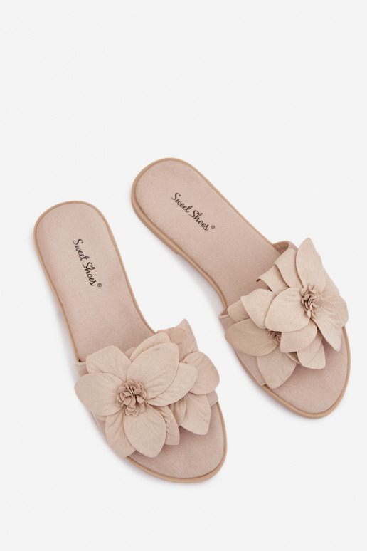 zempapēžu sieviešu čības Ar greznui Ziedsami Ziloņkaula krāsas Elzoria